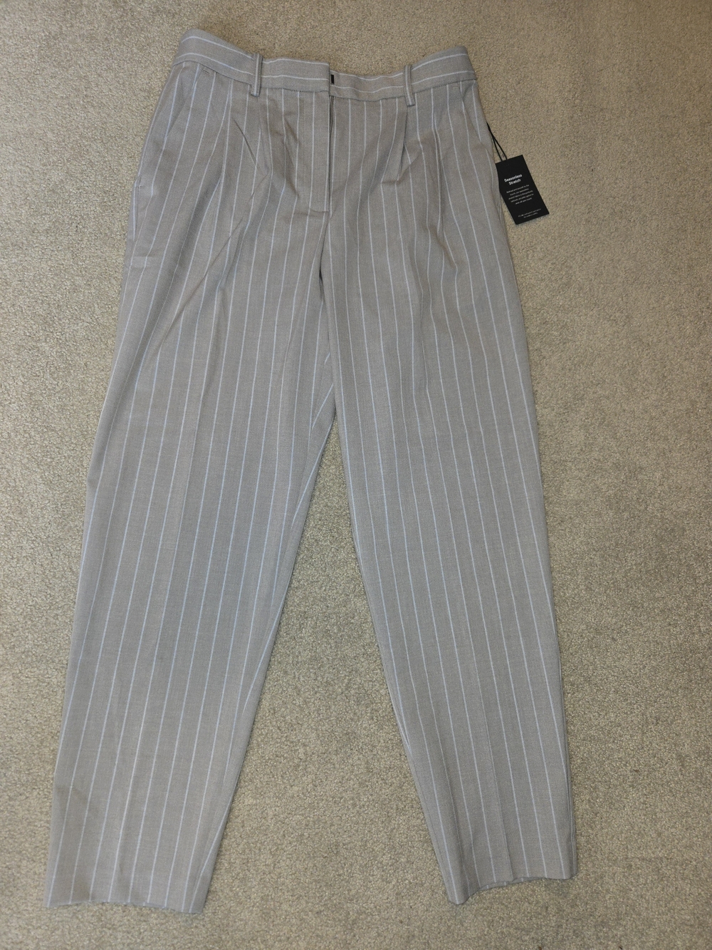 Women's Gray Pinstripe Trouser